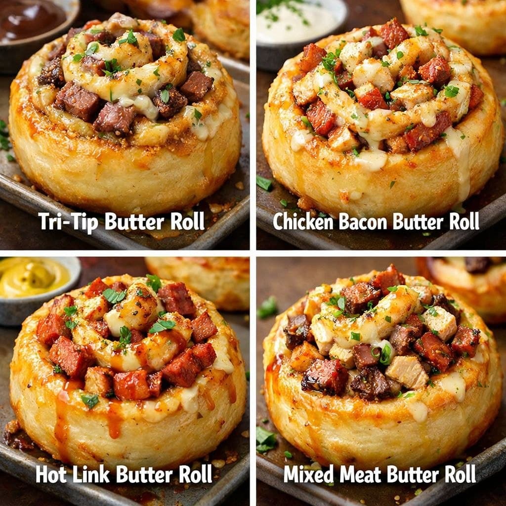 Savory Butter Rolls — Tri-Tip, Chicken Bacon, Hot Link, and Mixed Meat
